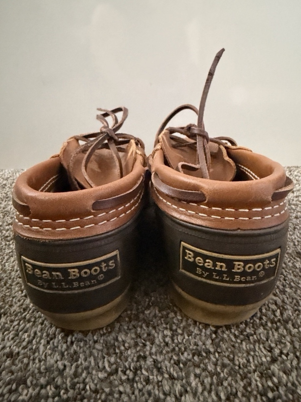 L.L. Bean Women's Bean Boots Low 7 Narrow Brown Leather & Rubber Rain Duck Shoes